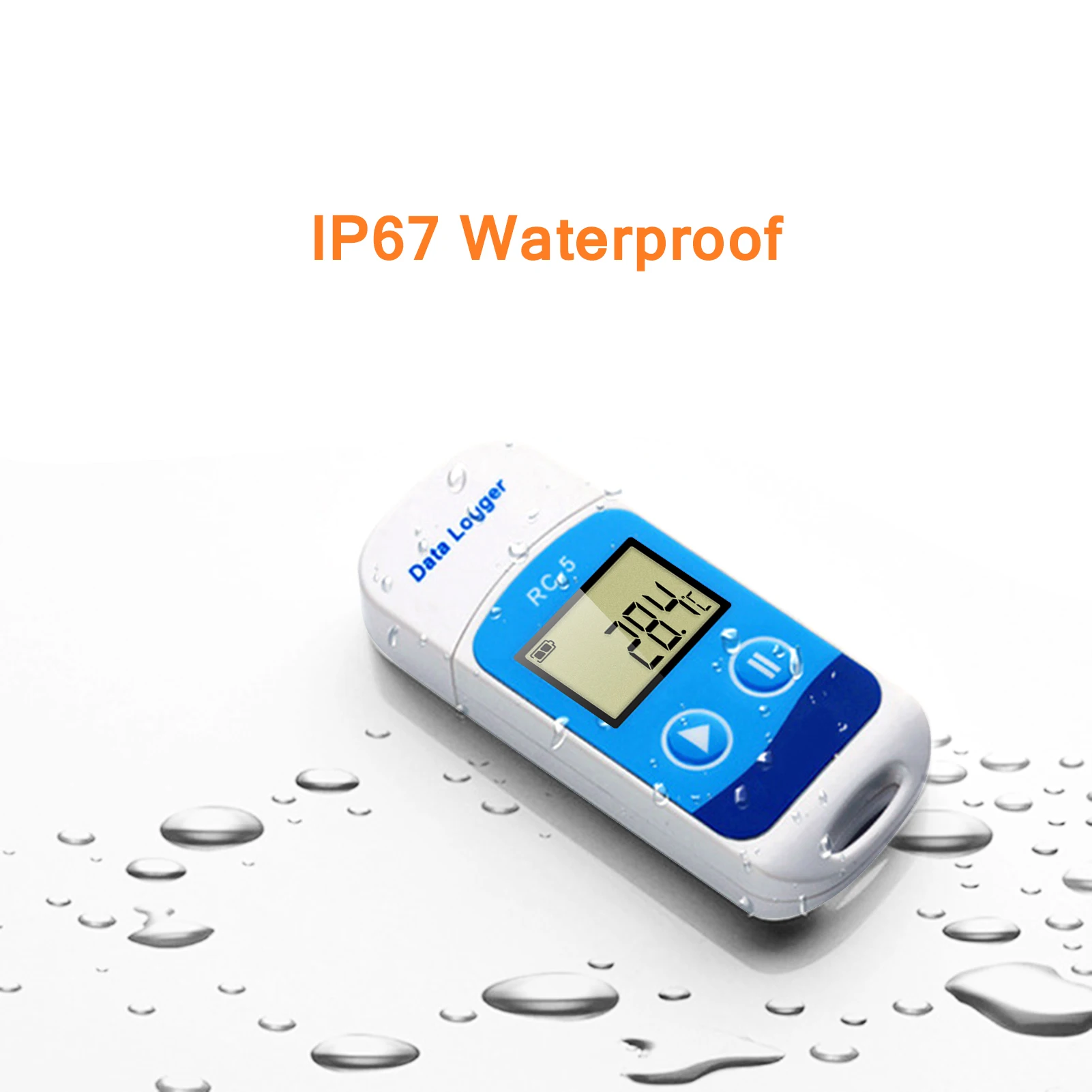 Registratore dati di temperatura ad alta precisione con display LCD USB 32000 punti Registratore dati industriale impermeabile IP67