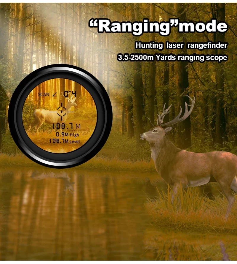 2025new2500M NOHAWK Bow Sight Rangefinder 사냥 거리 측정기 골프 거리 측정기