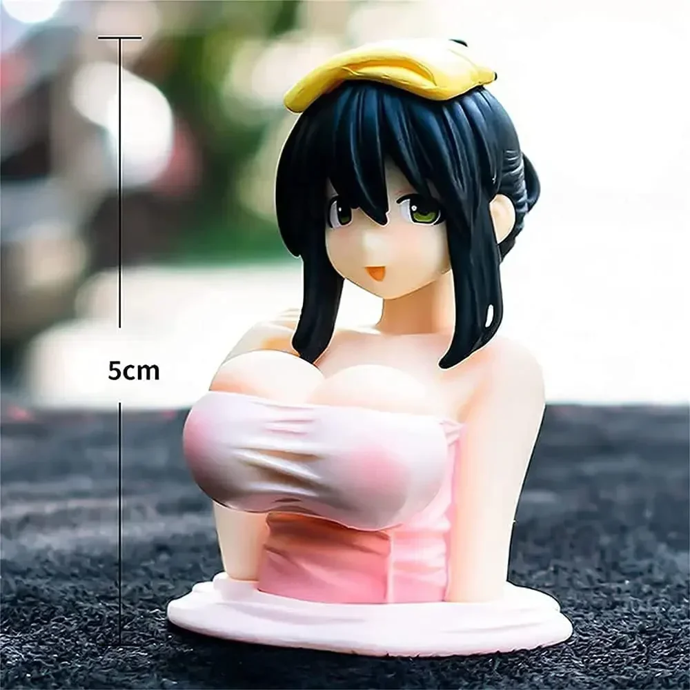 Cute Kanako Chest Shaking Girls Family Ornaments Cartoon Kawaii Anime Statue Home Dashboard Doll Figurine Home Decorations