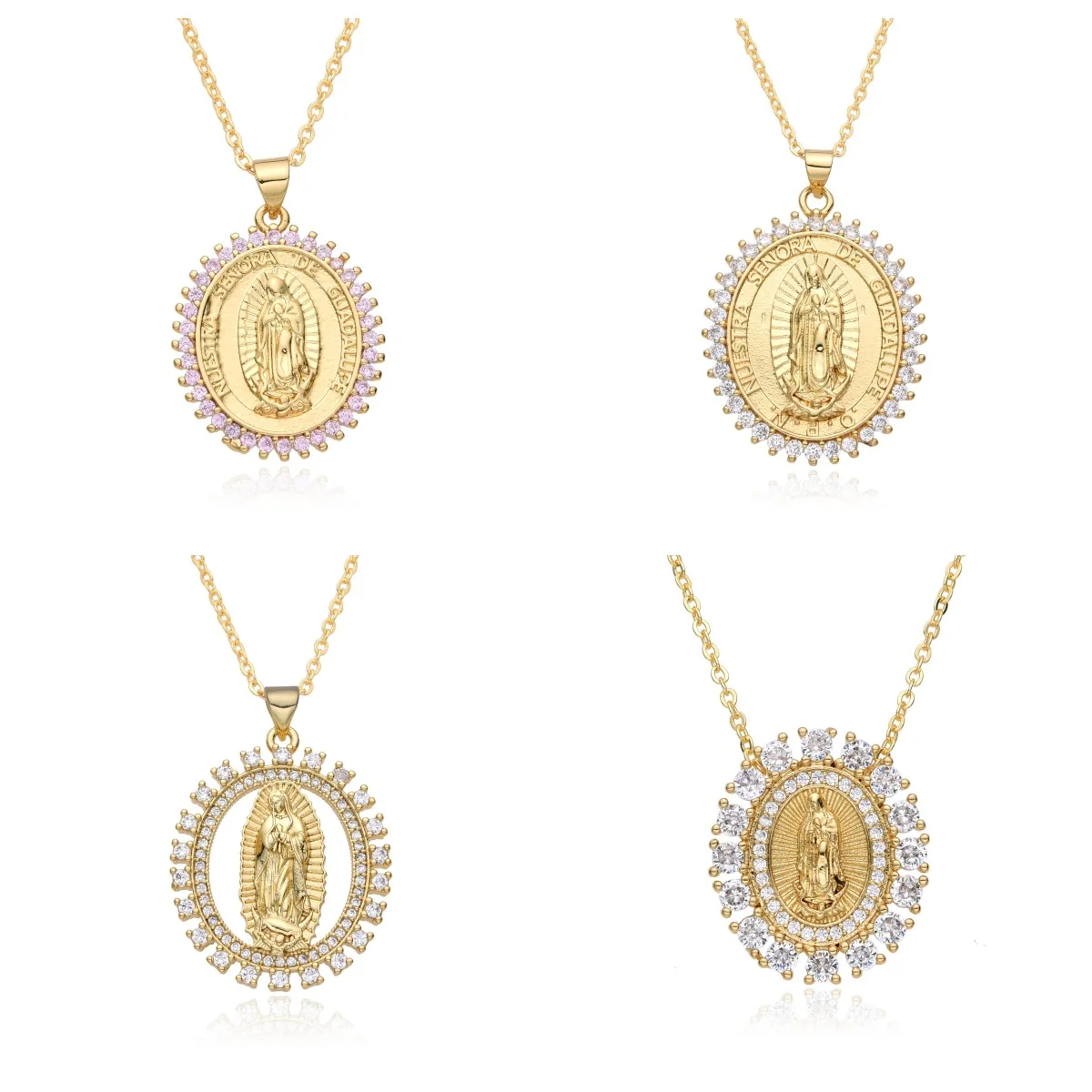 

European and American fashion hot selling micro-inlaid jewelry Virgin Mary pendant religious jewelry necklace