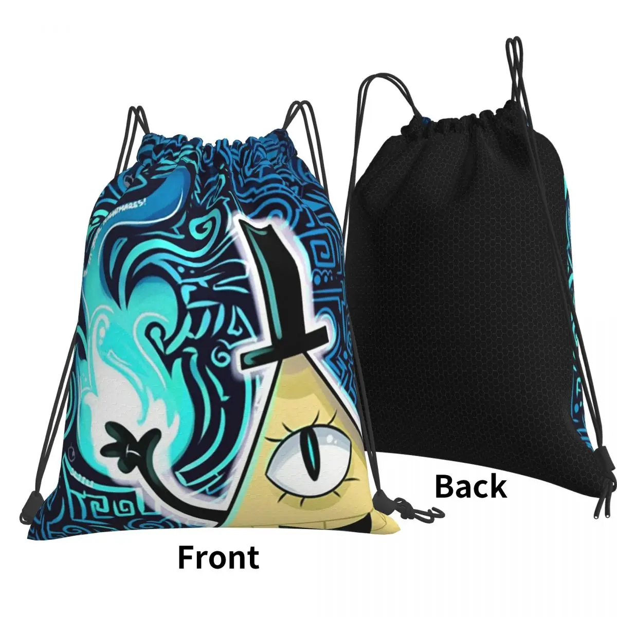 Cartoon Gravitys Falls Backpacks Fashion Drawstring Bundle Pocket Sports Bag Book Bags for Man Woman School