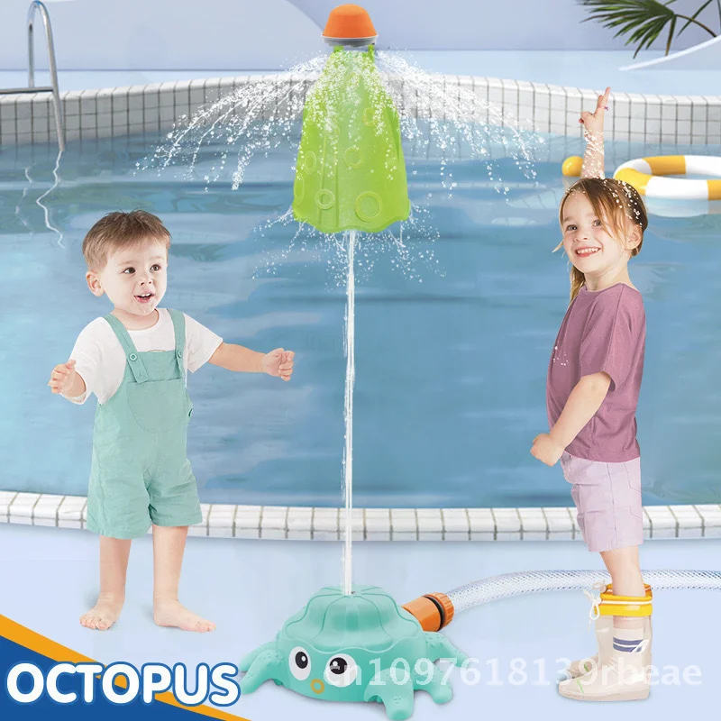 ของเล่นน้ำรูปปลาหมึกยักษ์แบบพ่นน้ำแรงดันสูงสำหรับเด็ก เล่นสนุกกลางแจ้ง เสริมสร้างพัฒนาการทางประสาทสัมผัส ทำจากพลาสติก