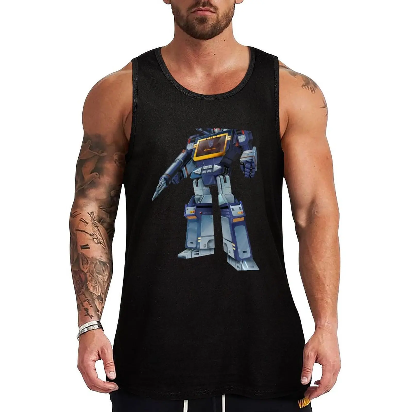 

Masterpiece Soundwave (Transparent Background) Revised Tank Top Simple Basic Tank Top Regular Fit Sleeveless Shirt