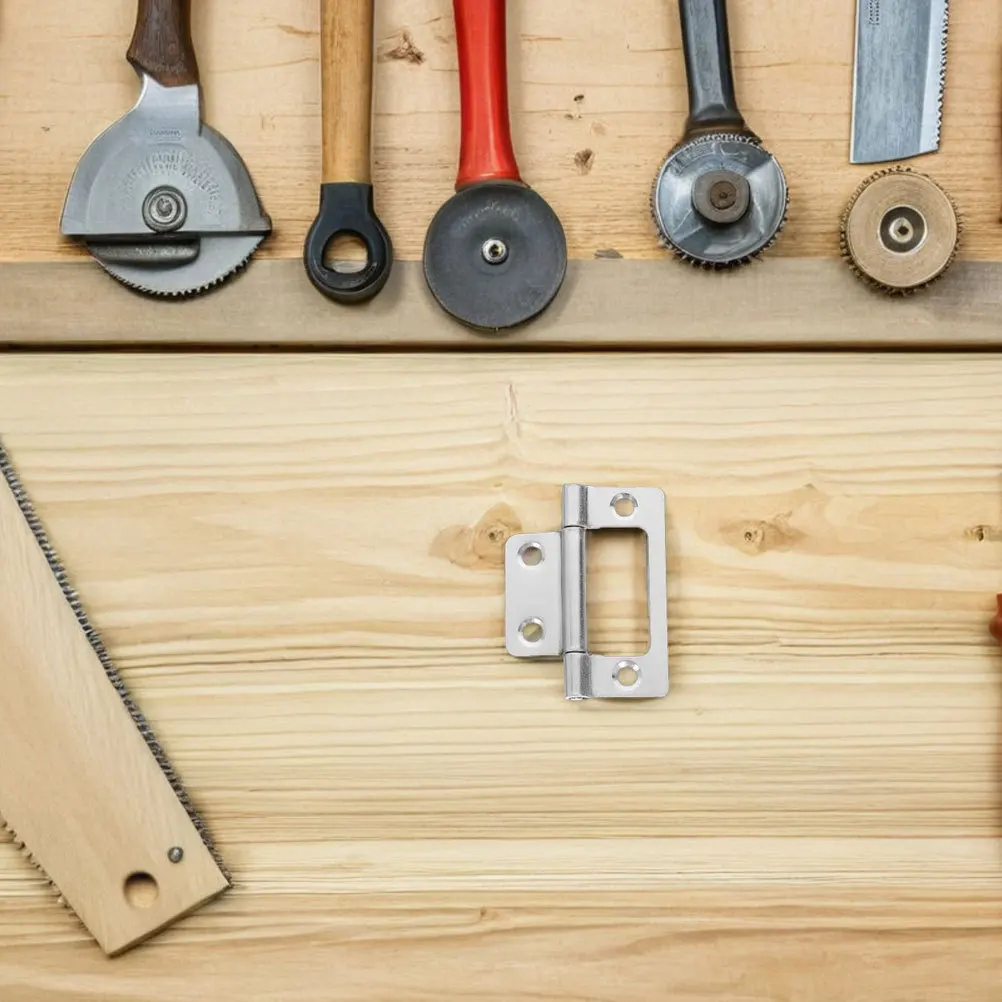 

12pcs Stainless Steel Silent Hinges Heavy Duty Flush Mount For Kitchen Cabinet Wardrobe Door Furniture Home Office Use