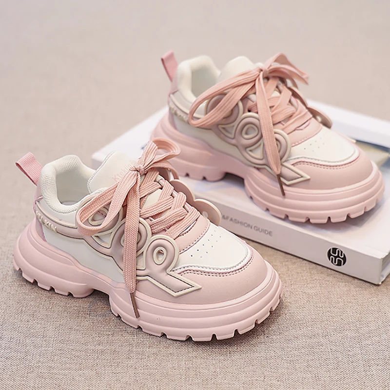 

PU Leather Sport Shoes For Children Trend Fashion Teenager Kid's Sneakers Anti-slippery Boy's Girl's Running Shoes Casual Shoes