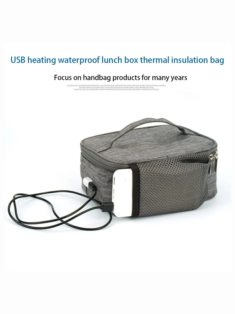 USB-verwarming Lunchbox Tas Elektrische lunchtas Oxford-doek Draagbare voedselverwarmer Waterdicht Grote capaciteit voor picknick