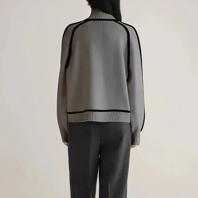 2026 moda maglione lavorato a maglia allentato pullover dolcevita da donna autunno inverno top casual a maniche lunghe Lady maglioni stile pigro