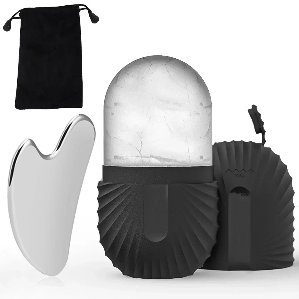 

Reusable Ice Face Roller Stainless Steel Gua Sha Tool Set Skin Care Beauty Set Face Massage Roller Lifting Contouring Tool