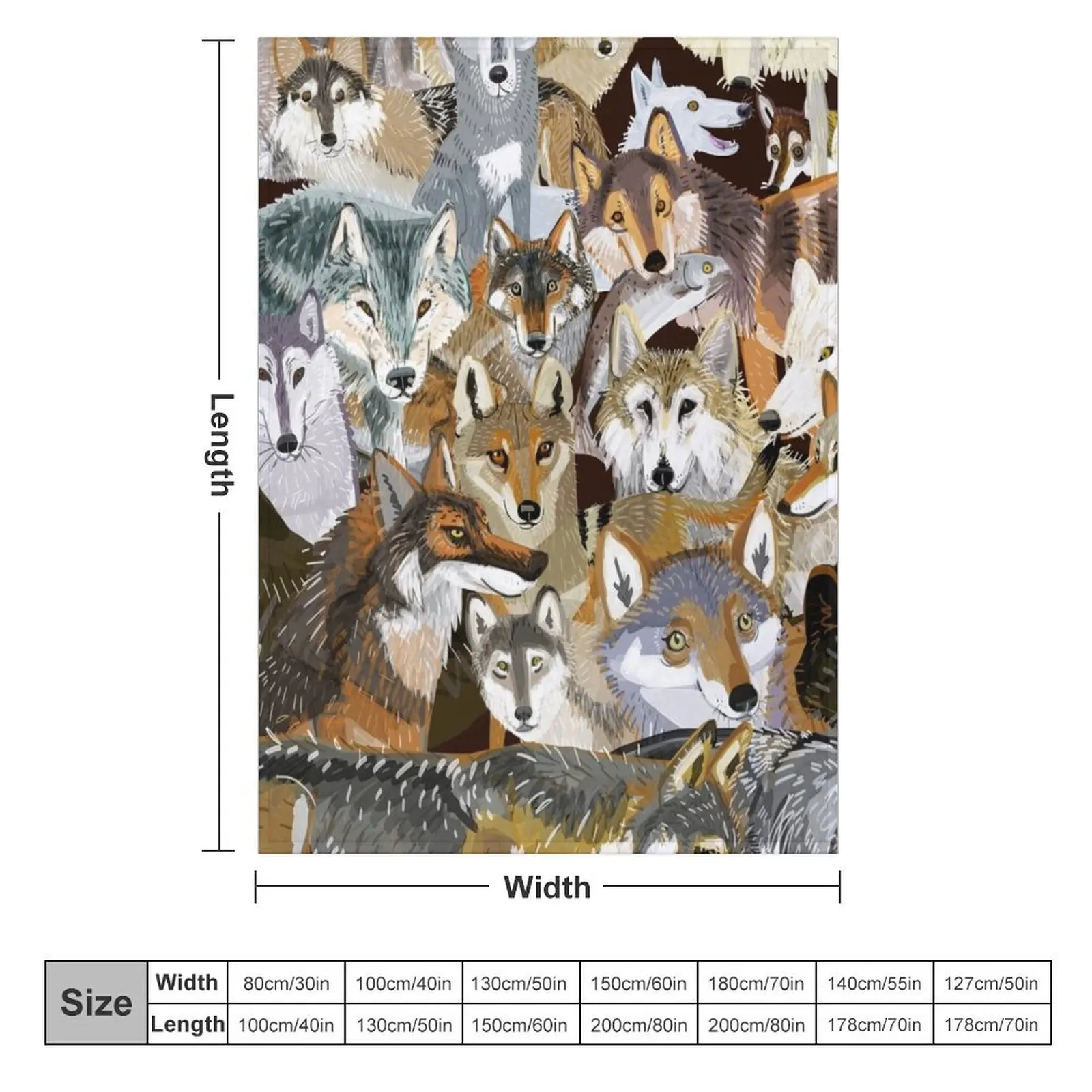 Wolves oclock Time to Wolf card Throw Blanket Sleeping Bag Weighted Bed linens Beach Blankets