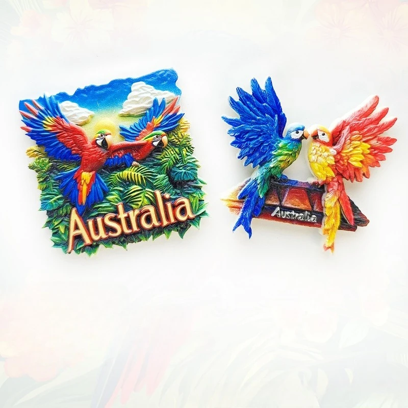 Australian Parrot Fridge Magnet 3D Southern Hemisphere Souvenir Colorful Bird Lover Gift Unique Outback Decor with Strong Magnet