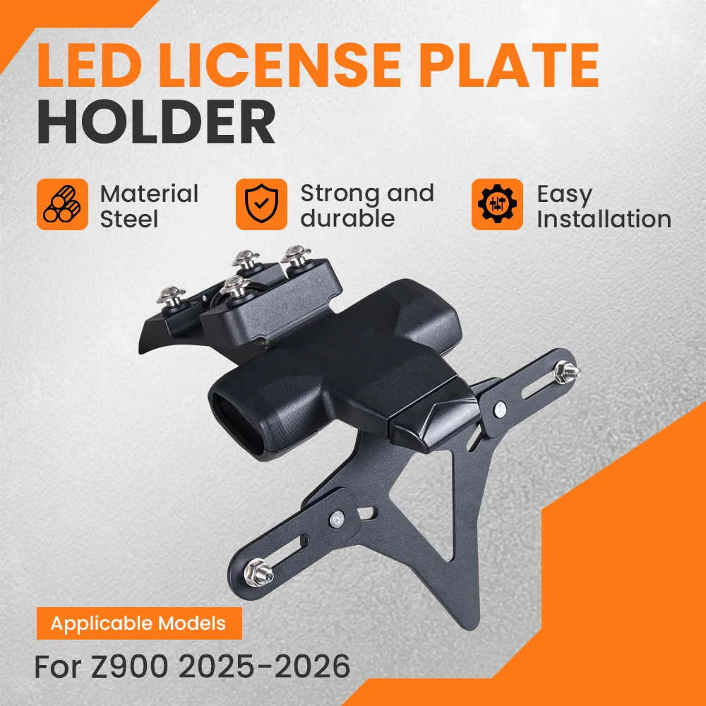 

Motorcycle License Holder Tail Eliminator Modified Steel Short style License Plate Holder For kawasaki z900 2025-2026