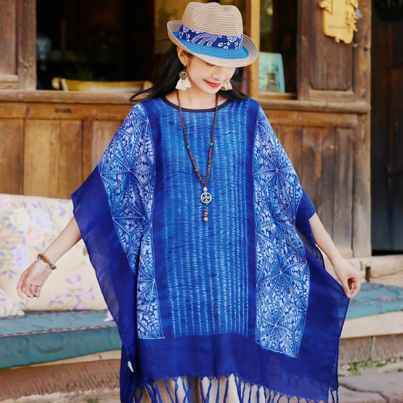 Fashion Women Tie-dyed Pullover Tassel Viscose Shawl Scarf Lady High Quality Wrap Thin Pashmina Stole Travel Cloak Bikini Cover