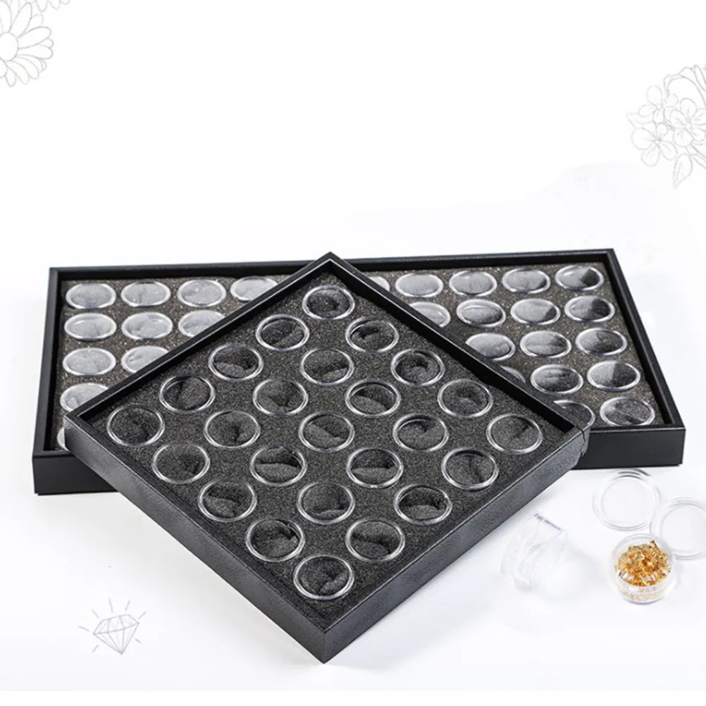 

1 шт. Коробка для хранения украшений и принадлежностей для нейл-арта на 50 ячеек, стильный минималистичный настольный органайзер для страз, бусин и блесток для маникюра