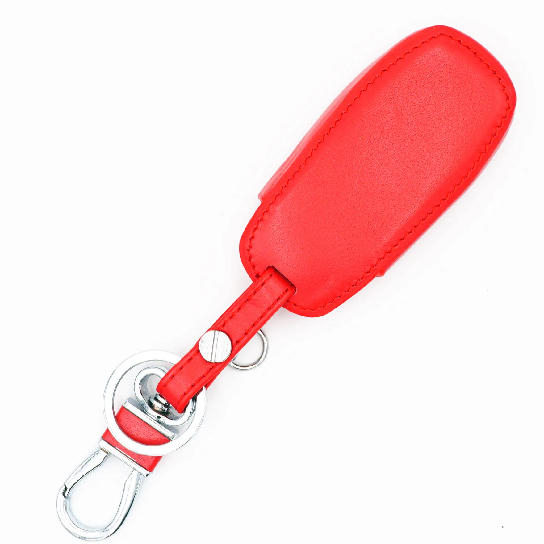 WFMJ Custodia protettiva per portachiavi con telecomando a 5 pulsanti in pelle rossa per Ford Edge F-150