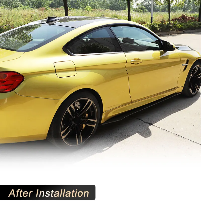 Universal Car Side Skirts Extensions Carbon Fiber for BMW F06 F12 F13 M6 F80 F82 M3 M4 2013-2019 Side Apron Lip Body Kits FRP