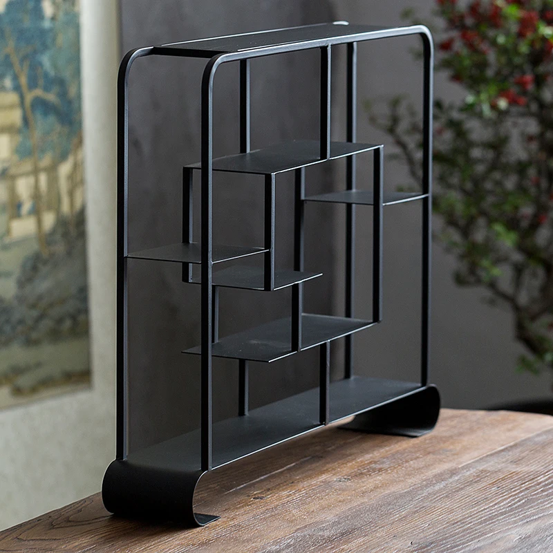 Tieyi Tea Shed Duobao Pavilion Tea Set Storage Display Stand Japanese Creative Le Tie Bogu Rack Kung Fu Tea Props Accessories