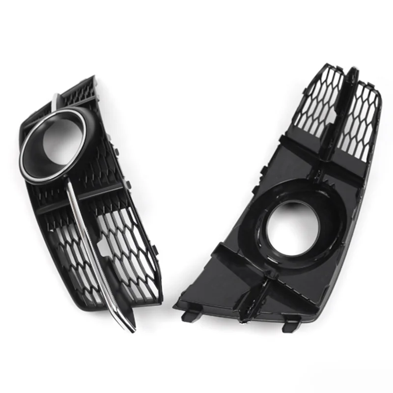Car Fog Light Grill Lamps Cover Plastic Fog Light Grille With Hole For A6 C7 S-Line 2016-2018 4G0807681AG 4G0807682AG