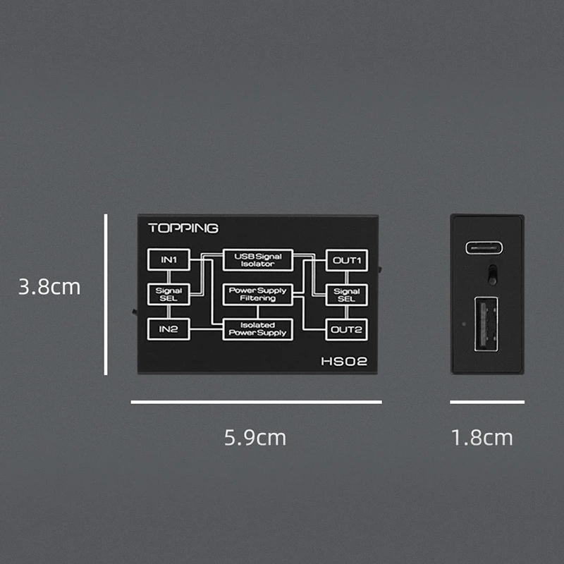 Imagem -04 - Cobrindo o Isolador Audio do Elevado Desempenho de Hs02 Usb 2.0 com Usb-b e Entrada do tipo c de Alta Velocidade e Altamente Compatível