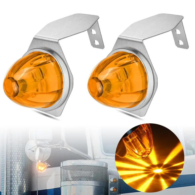 

LED Watermelon Lights Side Marker Indicator Turn Signal Lamp With Bracket For Semi Truck Trailer Under Glow Wheel Lights 12V 24V
