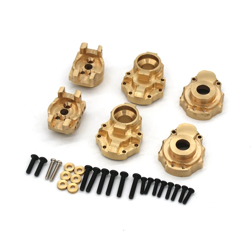 New Brass Rear Portal Drive Axle Housing Hub Carrier Set For 1/10 RC Crawler Traxxas TRX4 TRX6 Upgrade Parts Accessories