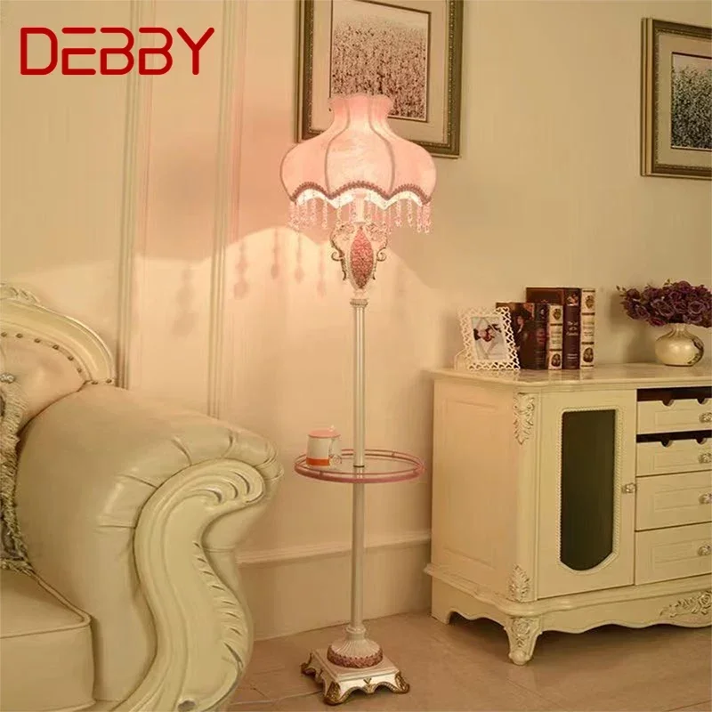 DEBBY European Floor lamp Luxurious Living Room Bedroom Study Villa Hotels LED Warm Creativity Floor lamp Next To Sofa