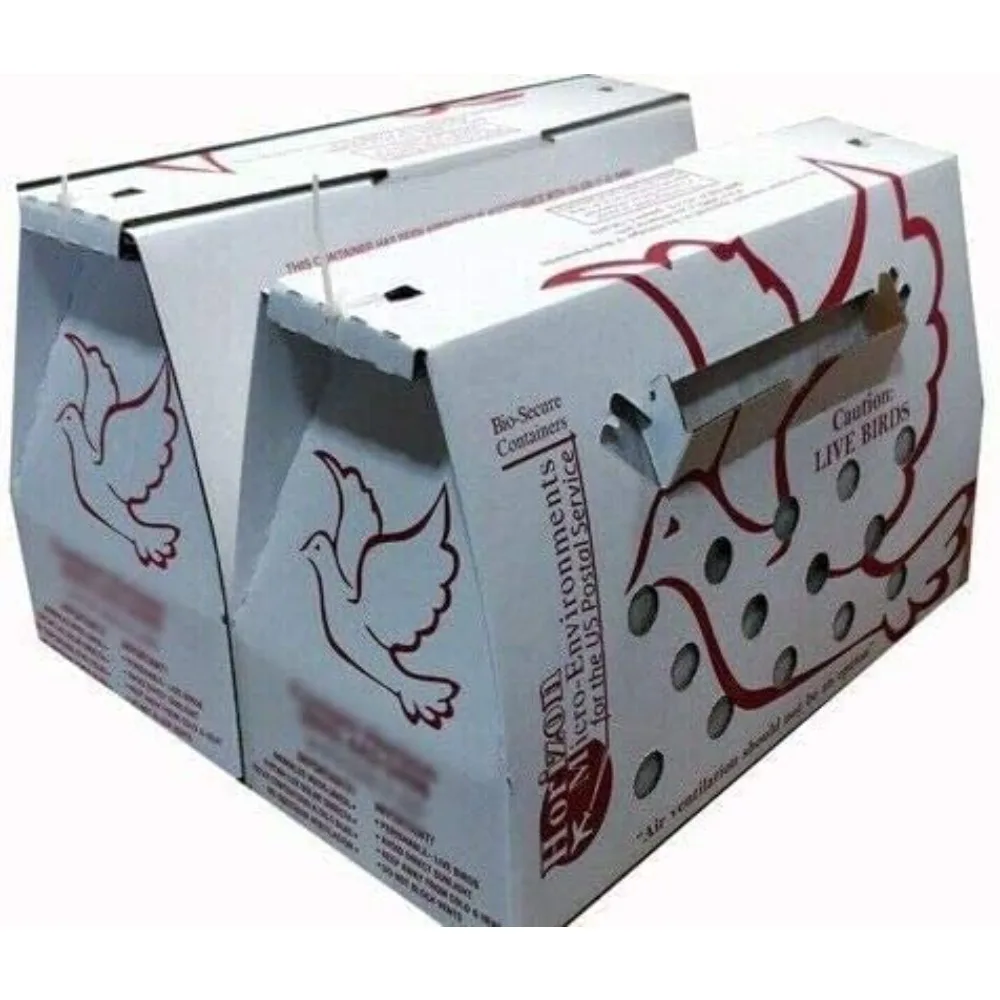 Live Chicken Shipping Boxes - Vented Single Units, 10 Pack, for Safe and Secure Transportation