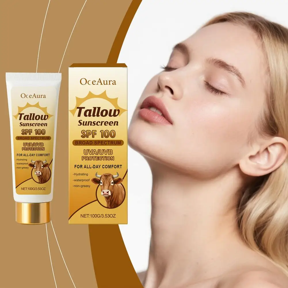 كريم وقاية من الشمس طويل القامة SPF100 مقاوم للماء ومرطب غير دهني وبشرة طوال اليوم حماية مرطبة للصيف M1K7
