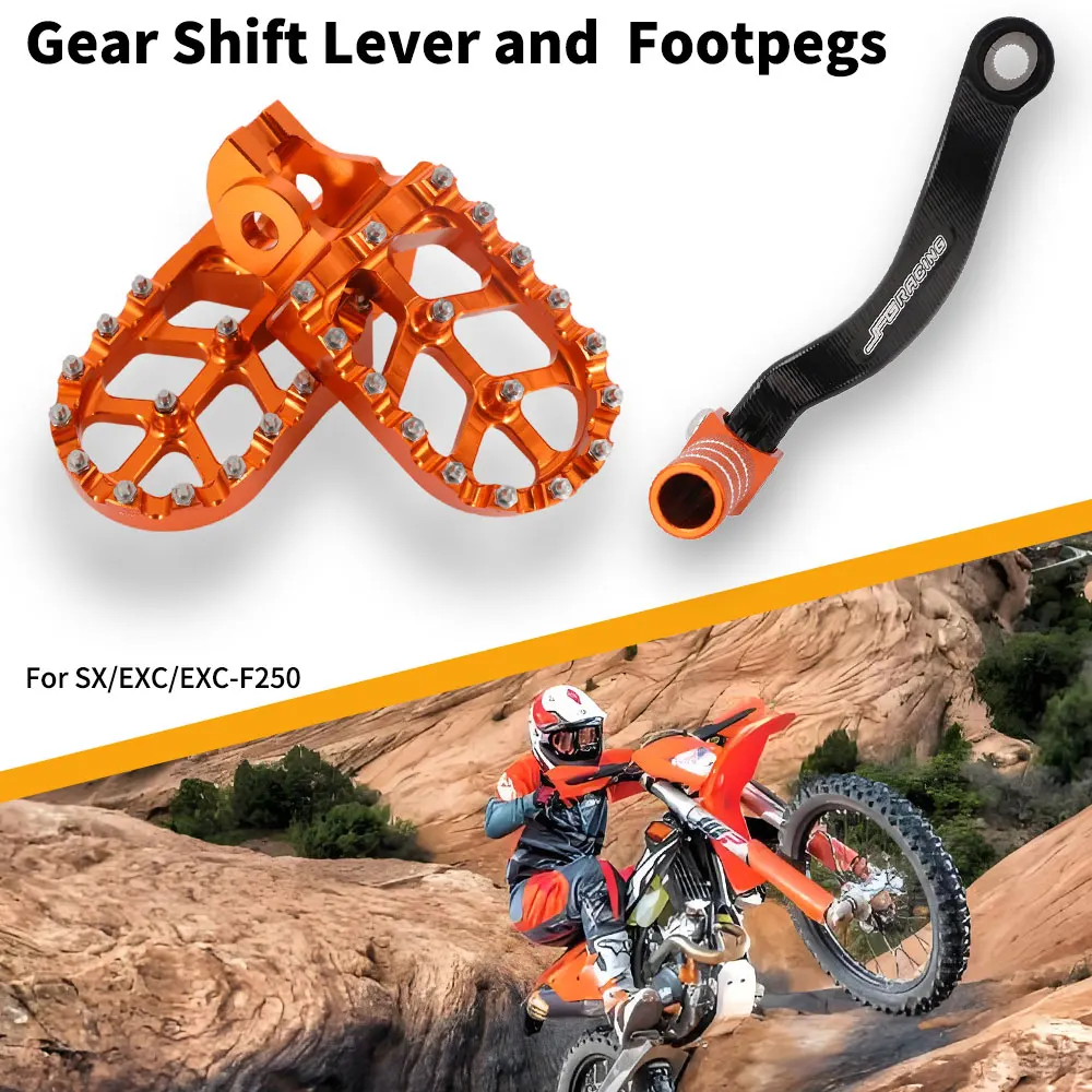 Motocyklowa dźwignia zmiany biegów Podnóżki Podnóżki Podnóżki Pedały Do KTM SX EXC EXCF SXF XCF 250 300 350 2016 2017-2022