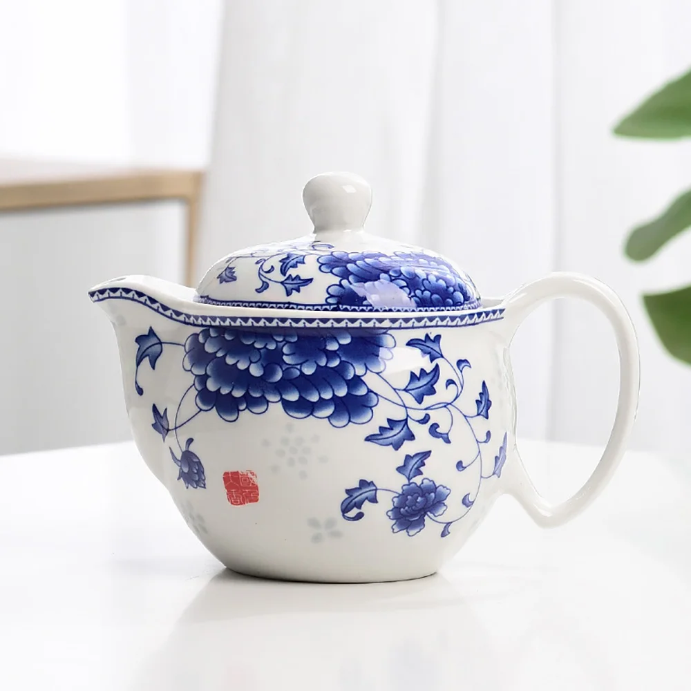 Chinese Blue and White Porcelain Tea Pot, Coffee Teapot, Clay Heated Kettle, Samovar Teapots, Puer Tea Cup Set, Gaiwan