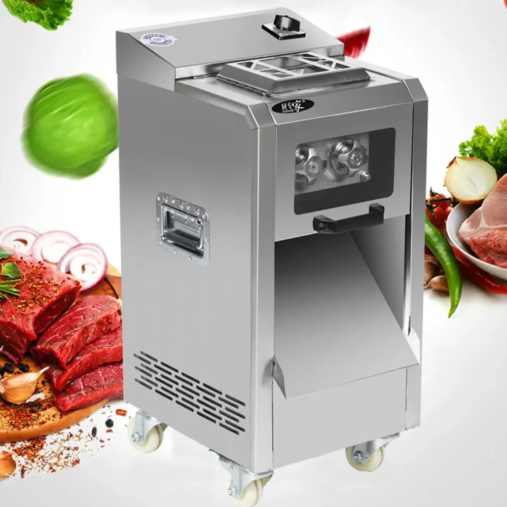 Commercial Electric Meat Slicer Cutter Shredded Machine Stainless Steel Meat Diced Grinder Machine Multifunctional Cutter