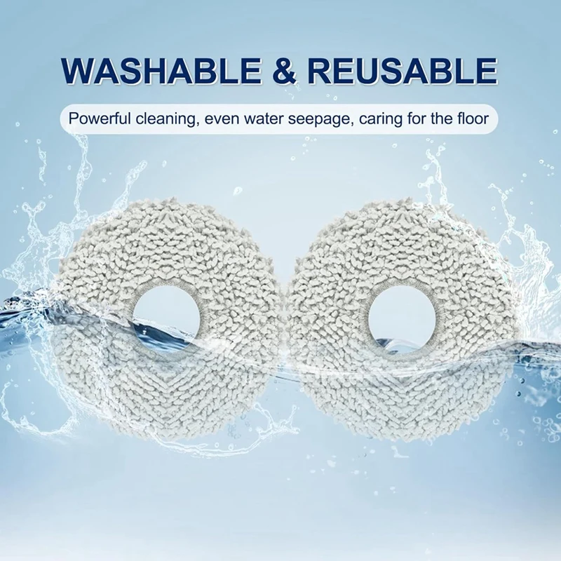 12 Pack Washable Mopping Pads For Dreame L10S /L10/ L20 / L30/ X30/ Ecovacs Deebot X2 Omni/ T20 Omni/ T10 Omni/ X1 Omni Durable