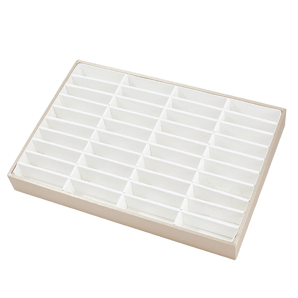 1Pc 40-Slot Floral White Bangle Tray 13.86x9.57x1.57 Inch Bracelet Organizer Trays Rectangle Display Jewelry Trays without