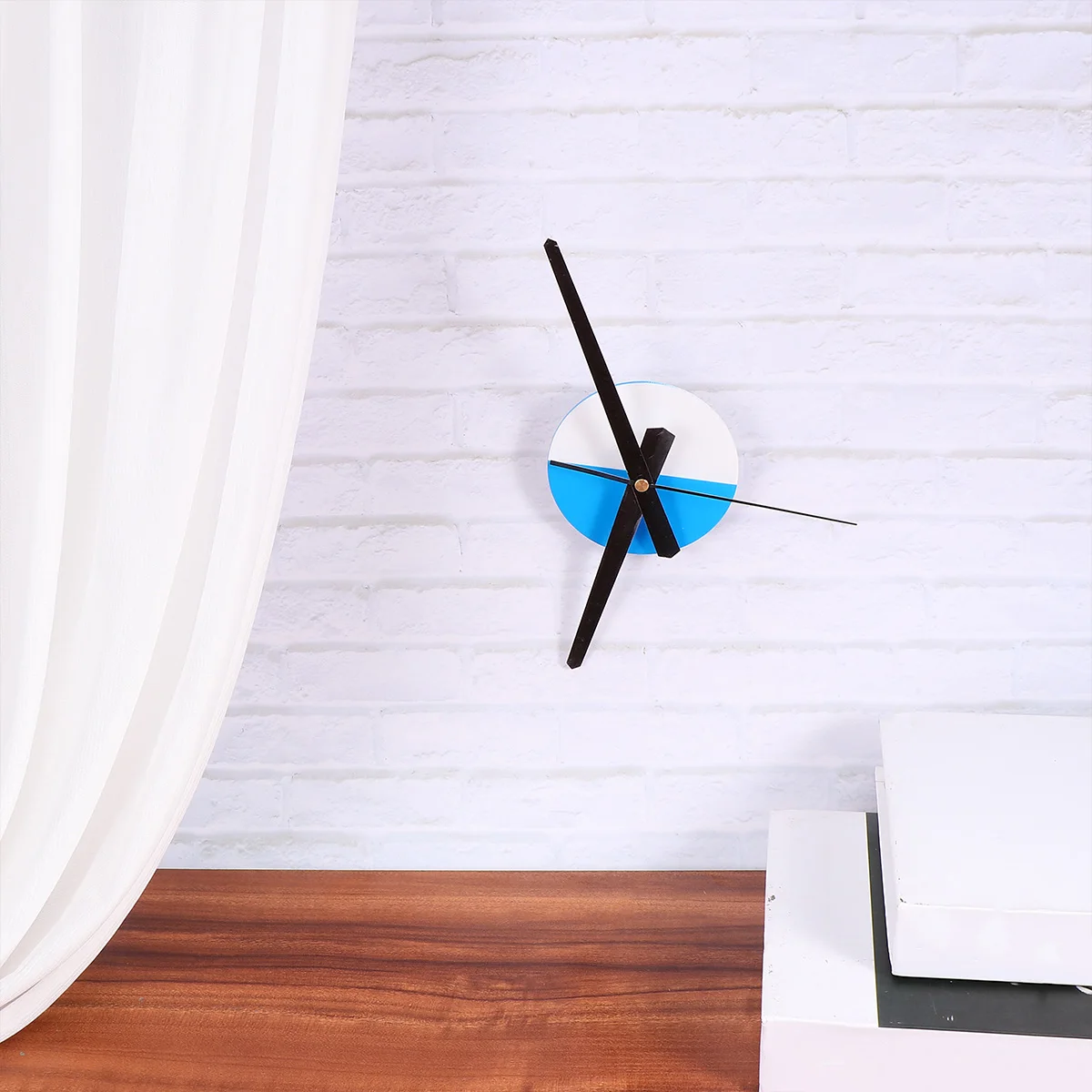

1Pcs Mediterranean Style Fish DIY Wall Clock Blue White Silent Mute Bedroom Living Room Home Office Decoration