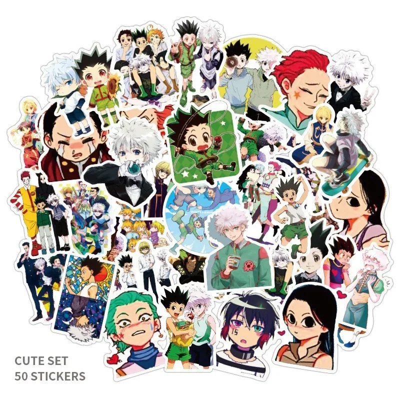 50pcs Anime Hunter x Hunter Japanese Removable Waterproof Stickers for Luggage, Notebook & Car