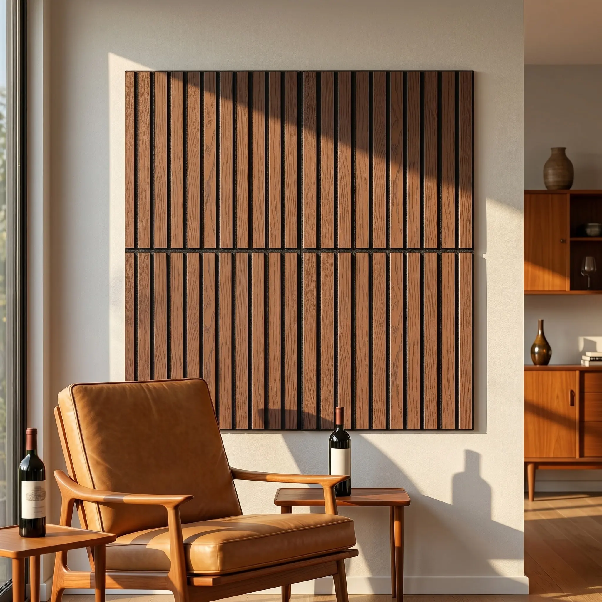 8Pcs Acoustic Panels Soundproof Panels Self Adhesive Slat Wall 11.8x15. Reduction Board Home Office Bedroom