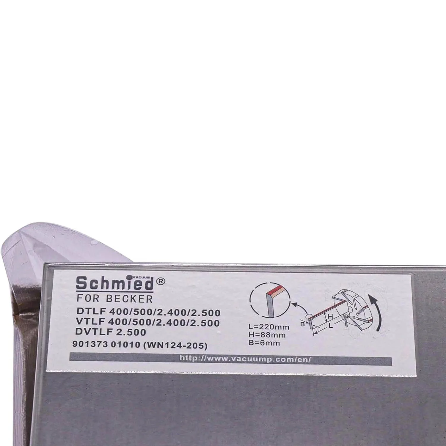 10 Pack Vane WN124-205 90137301010 for Becker Vacuum Pump DTLF/VTLF  400/500/2.400/2.550, DVTLF, DVTLF 2.500, 220-88-6mm