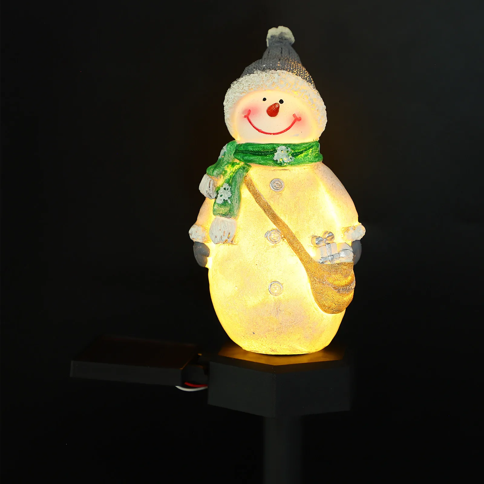 

2 Pcs Outdoor Christmas Decorations Solar Lanterns for outside Snowman Lights Garden Stake Lamp