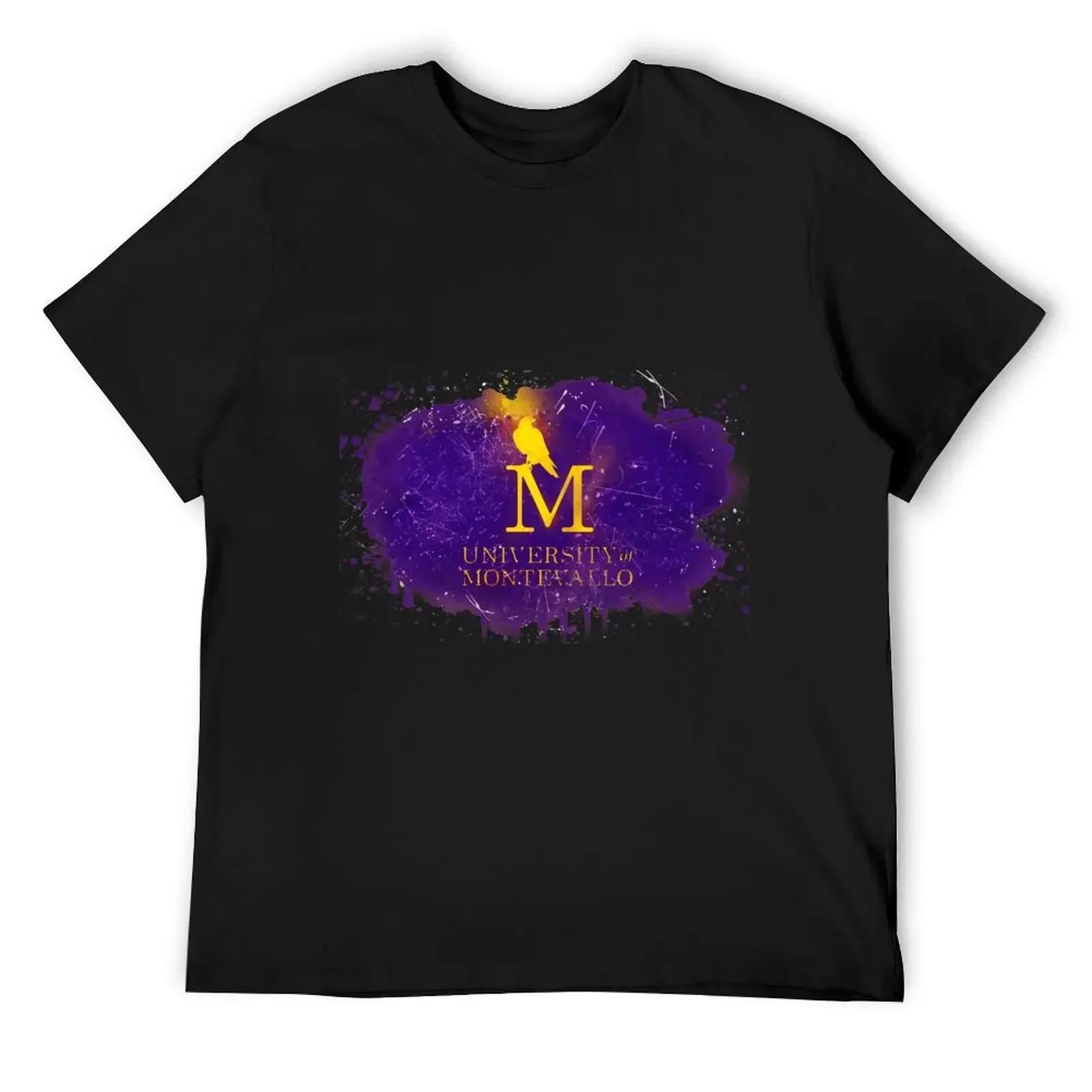 University of Montevallo Rustic Watercolor Logo T-Shirt plus sizes anime shirts graphic tee oversizeds Men's cotton t-shirt