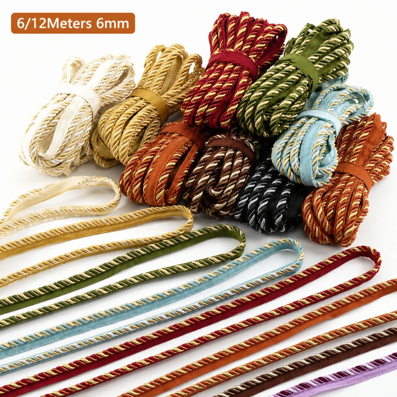 Cord Trim Twisted - เชือกตกแต่งแบบเกลียวสองสี ขนาด 6 มม. ความยาว 6/12