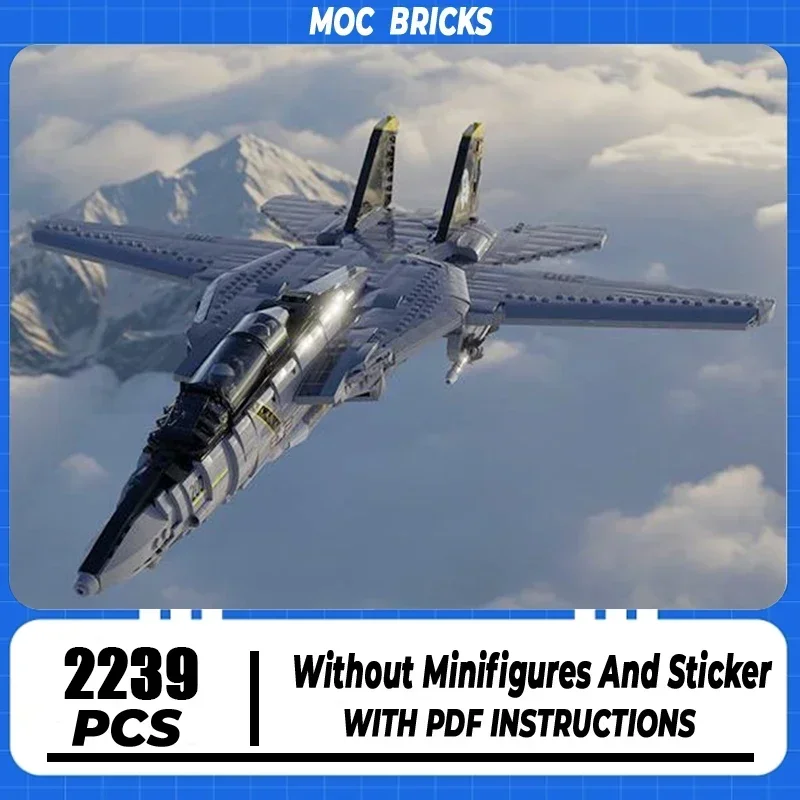 Military Series Moc Building Bricks F14 Tomcat Fighter Model Technology Modular Aircraft Blocks DIY Set Assembly Christmas Gift