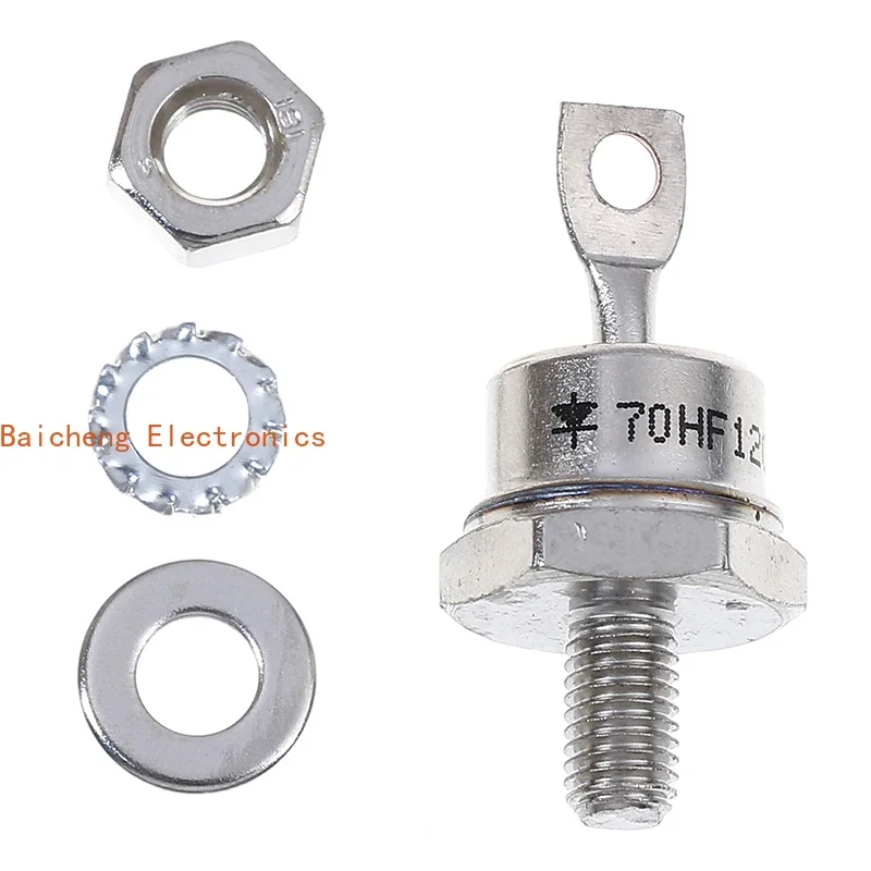 1PCS Export shaped spiral rectifier diode 1 X 70HF120 70A 1200V High Power Rectifier Metal Stud Type Rectifier Diodes