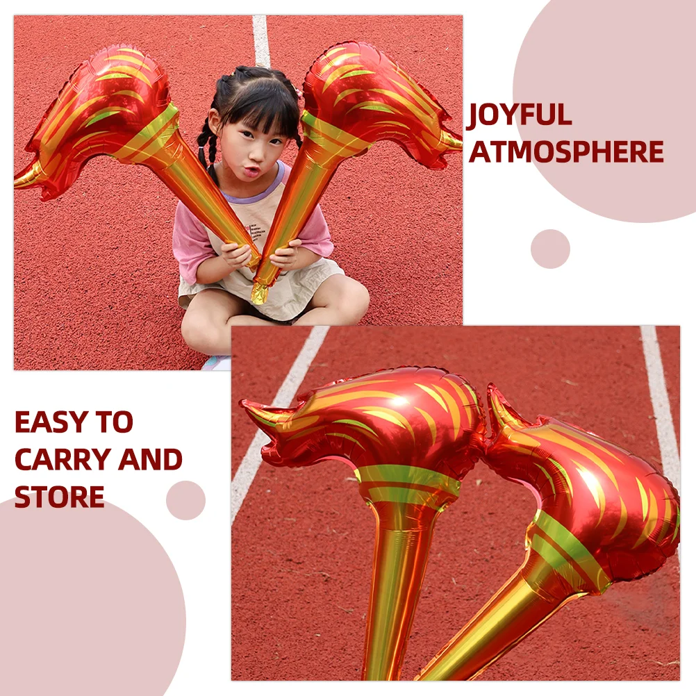 50 Pcs Torch Inflatable Toy Sports Prop Childrens Play Balloons for Party Heart Decorations Toys Favors Stick Father