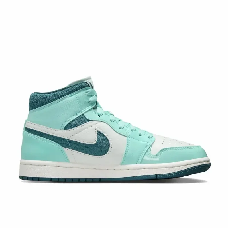 Nike new Air Jordan 1 MID men's and women's basketball shoes fashionable versatile comfortable sneakers lime green