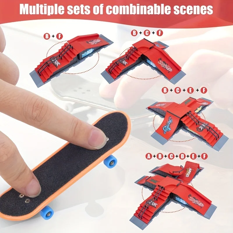 لوح تزلج صغير، لوح تزلج احترافي منحدر سكيت بارك للأطفال، لعبة سكوتر مسار مصنوعة من خليط معدني #6