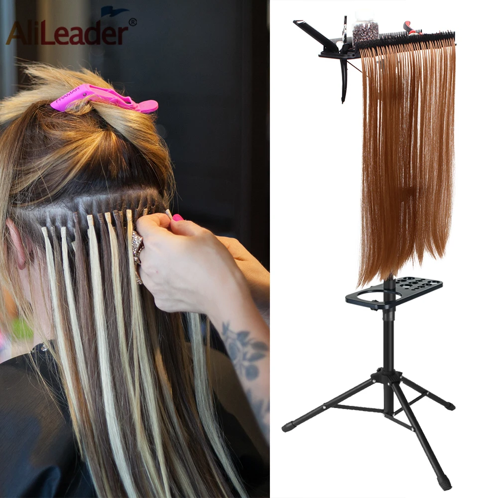 Hair Extension Holder Stand Wig Hair Tray With Wig Stand Tripod Stand For Mannequin Head Stand Salon Hair Extensions Accessories