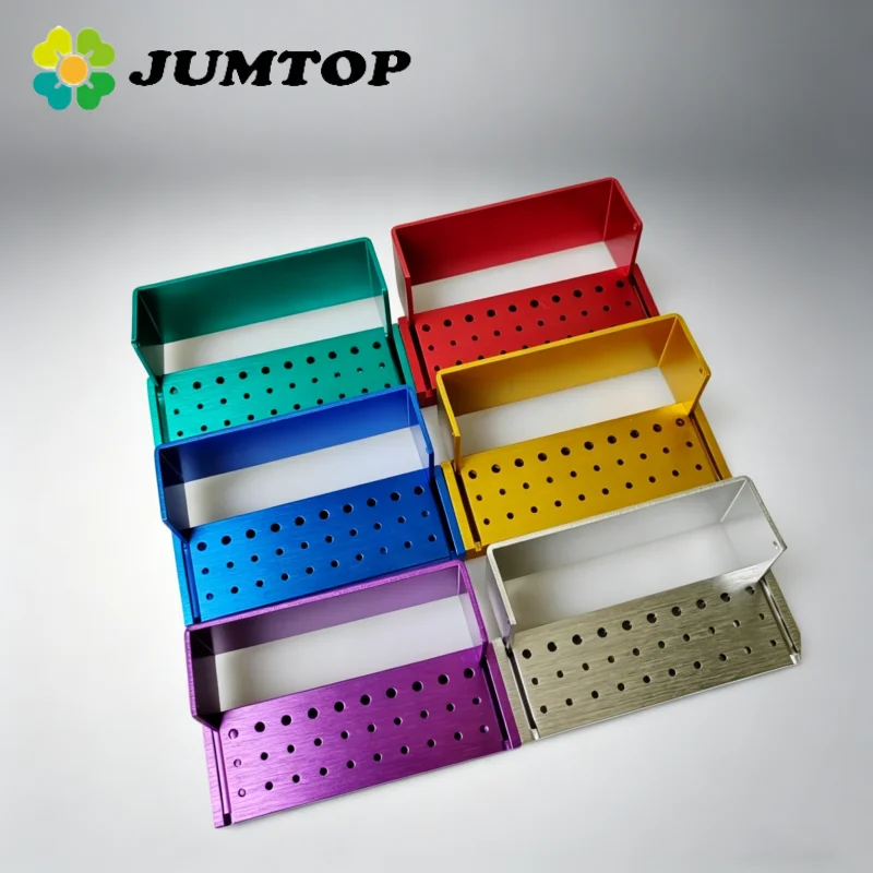 

JUMTOP Dental Burs Drill Disinfection Block 30 Holes Aluminium FG Bur Sterilization Holder