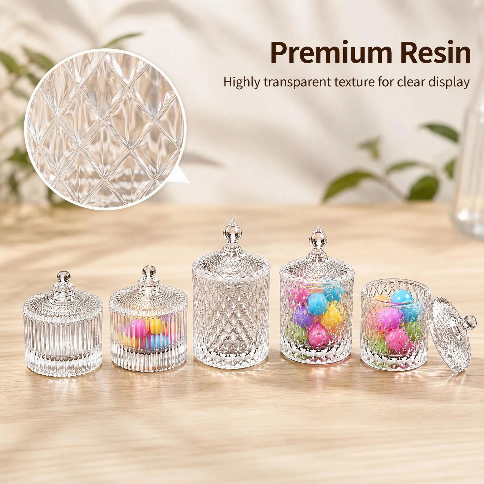 Mini Transparent Storage Jar with Lid for Dollhouse Decoration Miniature Scene Construction And Collectibles