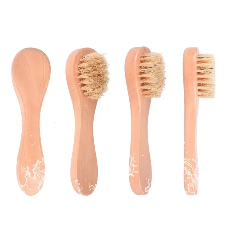 1/3/5 pçs escova de limpeza facial de madeira cabelo animal facial limpeza profunda massagem cuidados ferramenta rosto lavagem produto escova de cuidados com a pele