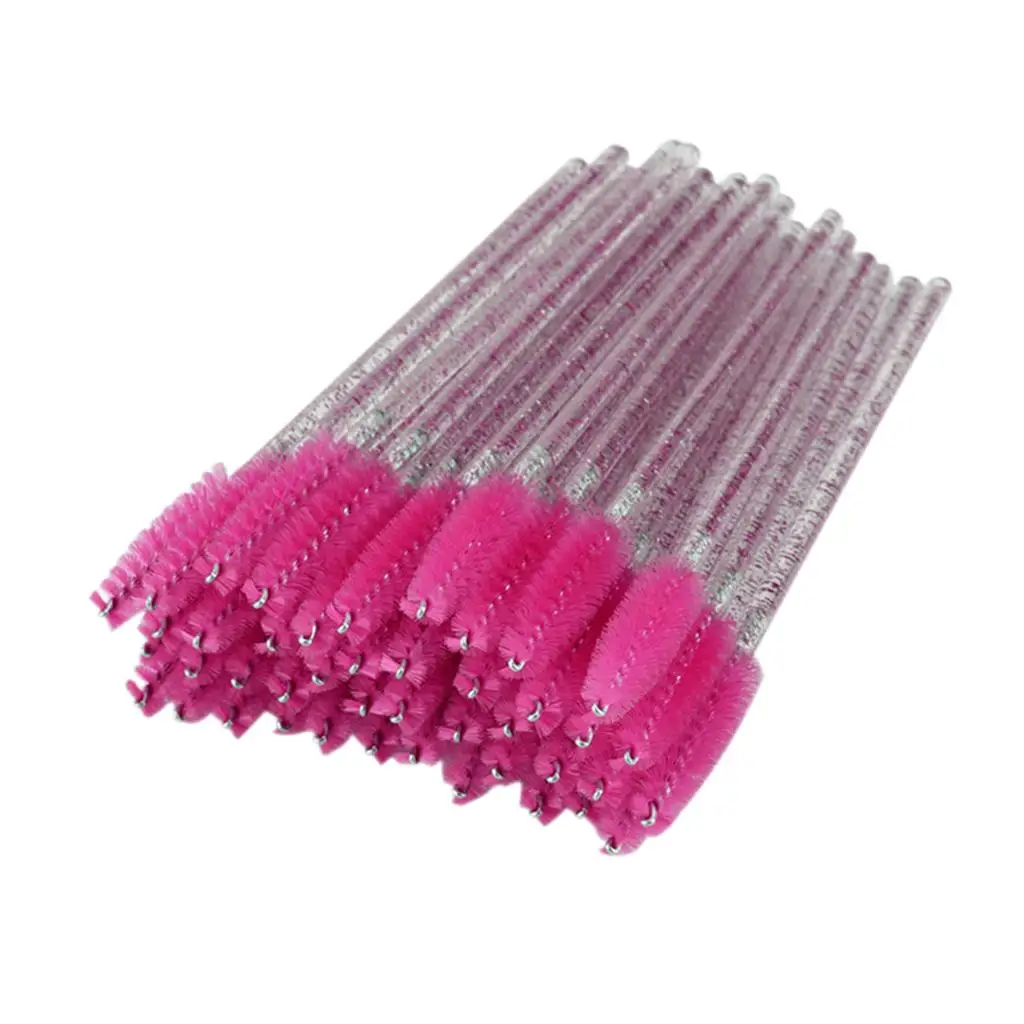 50 cepillos desechables para extensión de pestañas, aplicadores de rímel de nailon suave para maquillaje de ojos y limpieza de pestañas
