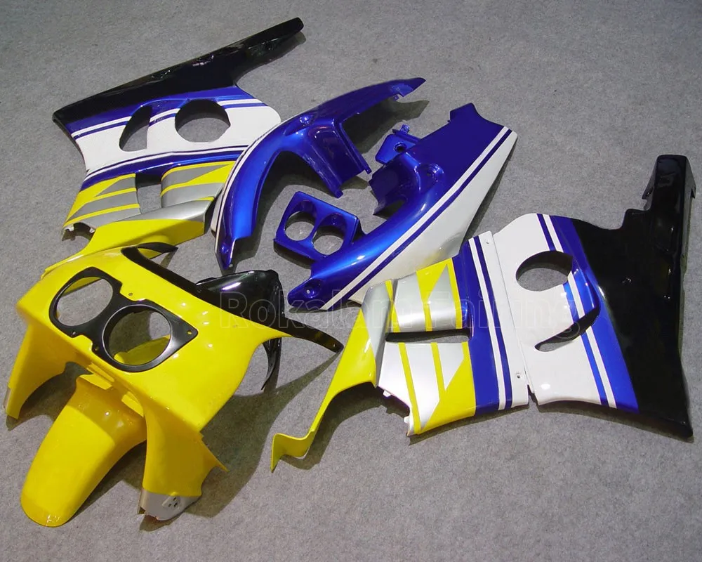 Custom Fairings Motorcycle Kit For Honda CBR400RR NC29 90-98 CBR 400 RR 1990-1998 Sport Bike Blue White Yellow Fairings Cheap